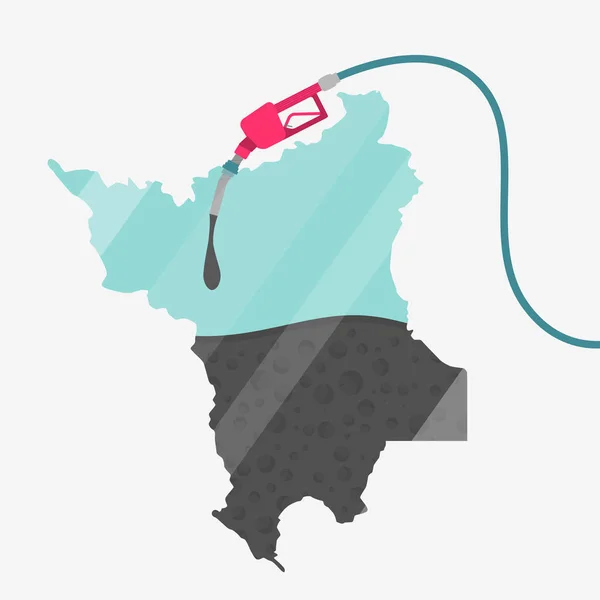 Kaart Van Roraima Wordt Gevoed Door Olie Plattegrond Benzinepomp Kaart — Stockvector
