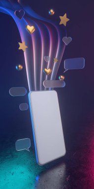 Web sitesi simgesi ve akıllı telefonun 3d görüntülenmesi