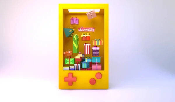 Hediye Sarı Kutu — Stok fotoğraf