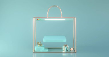 Altın çantanın 3 boyutlu tasviri