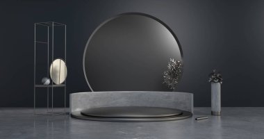 Beton podyumun 3D canlandırması.