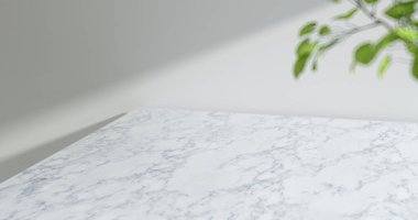 Modern Ürün Güneş Işığı ve Yaprak Gölgesi ile Podyum