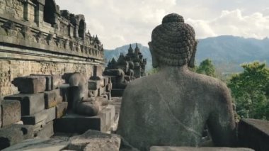 Buda taş heykel Borobudur Tapınağı duvar