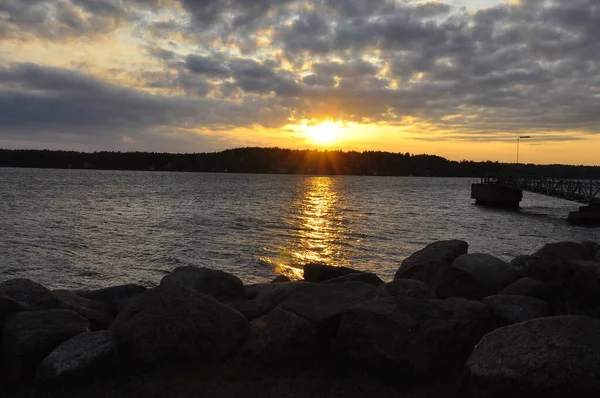 Sunset on the lake. Finland.