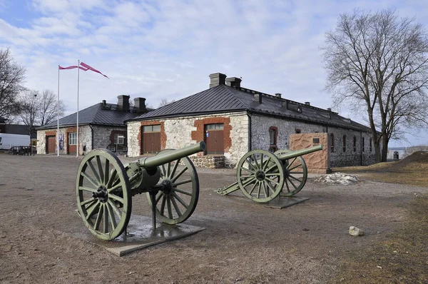 Old guns near the Museum of South Karelia. Lappeenranta. Finland.