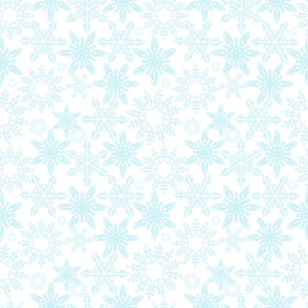 雪花无缝模式。新年雪无尽的背景, 冬季重复纹理圣诞节的背景。向量例证 — 图库矢量图片
