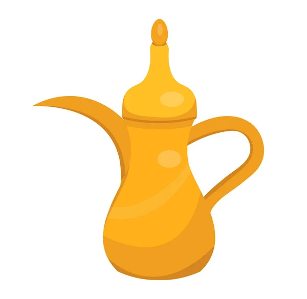 Arabic jug, flat style icon. Isolated on white background. Vector illustration. — Stock Vector