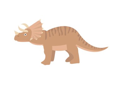 Triceratops simgesi düz stil. Beyaz arka planda izole edilmiş. Vektör çizimi