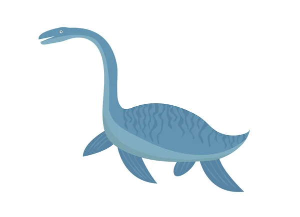 Plesiosaurus icon stil plat. Izolat pe fundal alb. Ilustrație vectorială — Vector de stoc