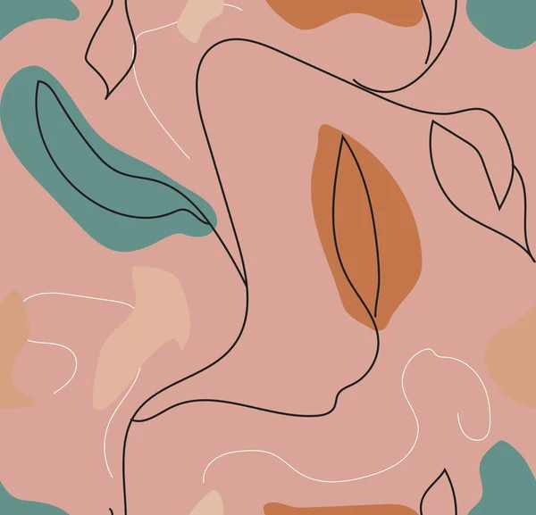 Padrão sem costura floral abstrato em estilo moderno retro hipster. Ilustração vetorial — Vetor de Stock