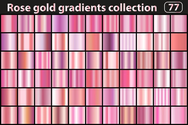 Set de gradiente de oro rosa. Metálico colección de muestras de color rosa moderno. Ilustración vectorial — Archivo Imágenes Vectoriales