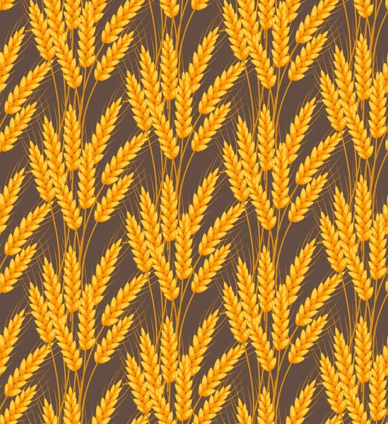Weizen nahtlos. Stacheln, die sich wiederholen, endloser Hintergrund. Vektorillustration — Stockvektor