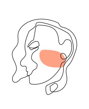 Modern moda tarzında kızlar hizaya giriyor. Soyut kadın tek bir çizgiye bakıyor. Vektör illüstrasyonu