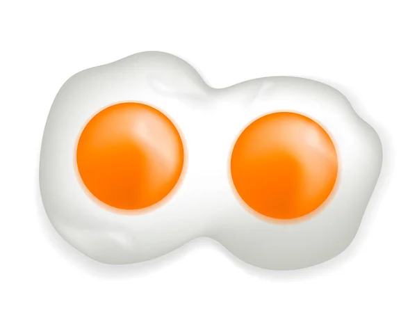 Смажені яйця реалістичний 3d стиль. Куряче яйце ізольовано на білому тлі. Векторні ілюстрації — стоковий вектор