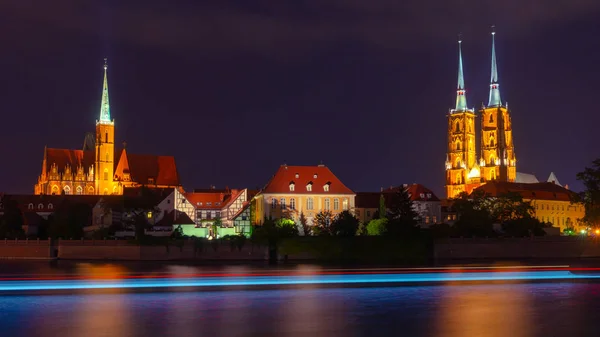 Вроцлав ночью, Польша, Европа — стоковое фото
