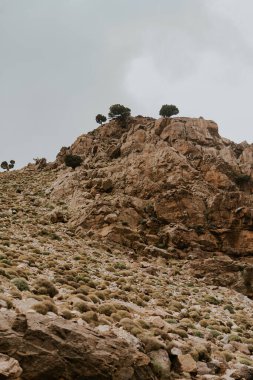 Fas - 28 Eylül 2019: Imlil, Fas 'ta güzel bir manzara