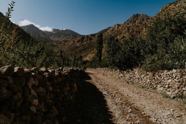 Fas - 28 Eylül 2019: Imlil, Fas 'ta güzel bir manzara