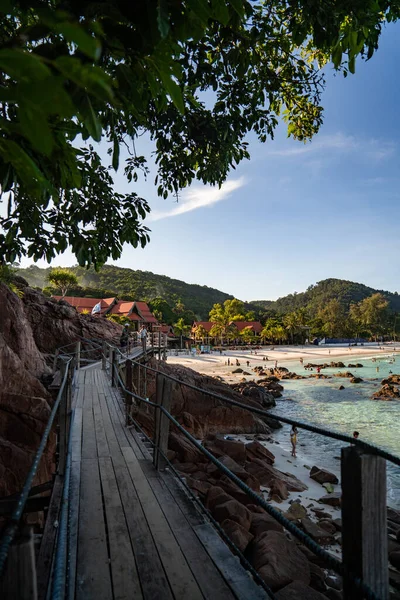 September 2020 Pulau Redang Terengganu Malaysia Vacker Havsutsikt Med Träbro — Stockfoto