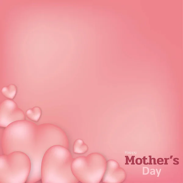 Щасливий День Матері Рожеві Серця Пастельному Рожевому Фоні Вітальна Листівка — стоковий вектор