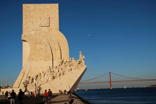 stock image Padro dos Descobrimentos is a monument on the northern bank of the Tagus River estuary.