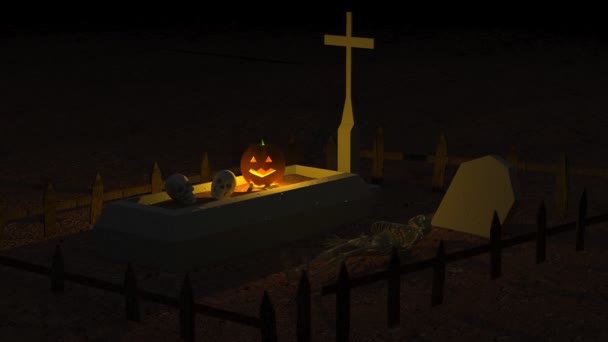 Concepto Halloween Cementerio — Vídeo de stock