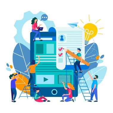 A devam ve online soru formunu tamamlamak, online doldurma, online test, vize ve online kavramı vergi iade dolum devam. Vektör çizim.