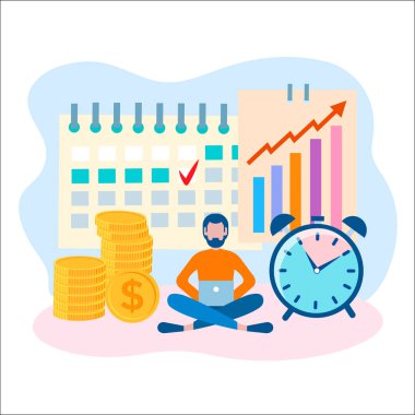 Kavram, zaman yönetimi, son tarih, büroda çalışıyorum. Başlamak yukarıya. Son tarihe göre sýralayabilir çalışma performansını kar ve başarı getiriyor.