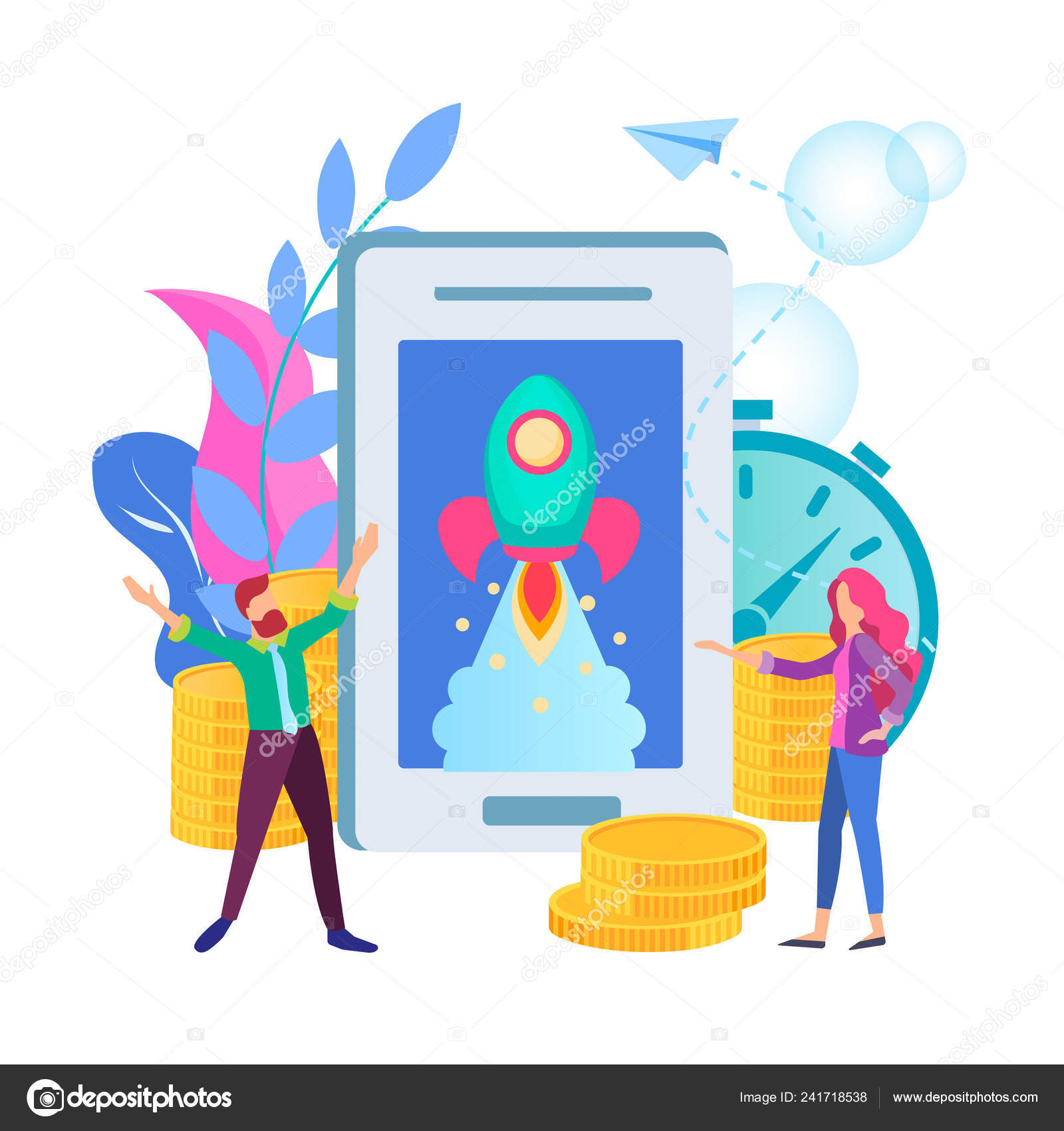 Startup Concept Beginning Mobile Business Stock Vector by ©AlisaRut 241718538