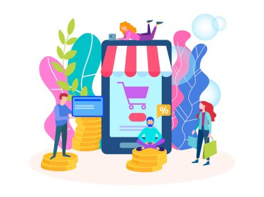 Online mağaza mobil uygulama sıcak satışında, gençlerin indirimler bir bildirim almak.