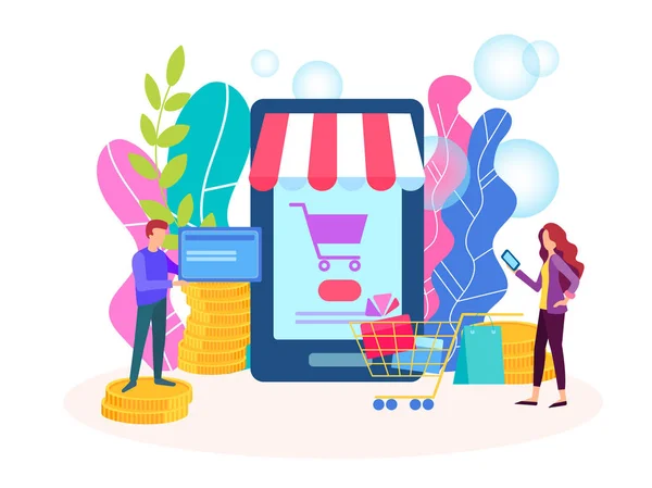 Kaufkonzept Online Shop Online Shopping Konzept Internet Shop Online Kreditkartenzahlung — Stockvektor