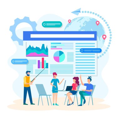 Toplantı ofiste, web teknolojileri optimizatio tartışılması