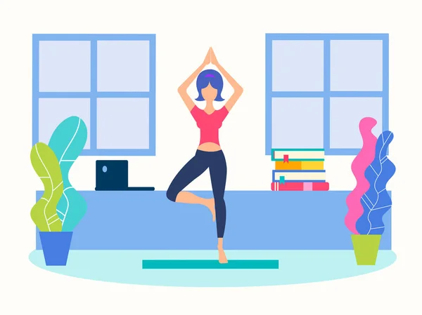 Yoga-home. — Stockvector