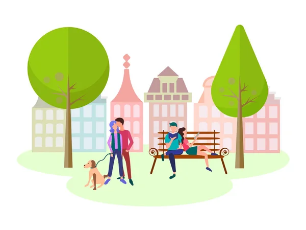 El concepto de los amantes del ocio en una ciudad Parque . — Vector de stock