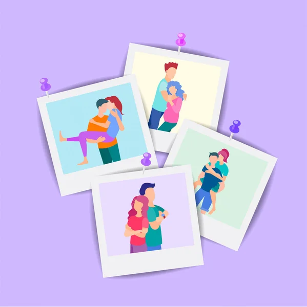 The concept of family photography, memorable meetings — Stock Vector