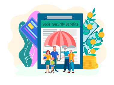 Familiesobile için sosyal faydaları vektör Illustration