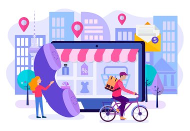 Online mağazasından malların sipariş ve teslimat online. 