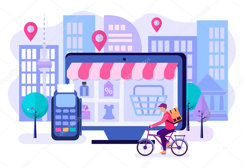 The concept of convenience of shopping and delivery when orderin