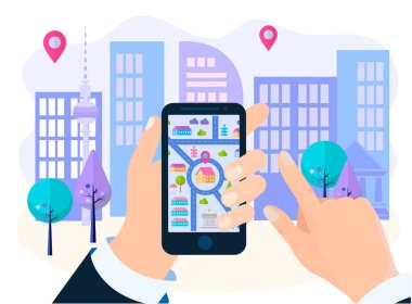 Çevrimiçi gezinti cep telefonu kullanan bir nesne için arama ap