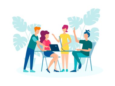 Ofiste müzakerelerin kavramı vektör Illustration