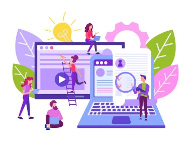 Vektör illüstrasyon başarılı bir şirket çalışan arıyor