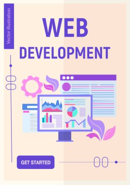 Web sayfası tasarımı ve develo kavramının vektör illüstrasyon