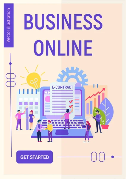 Vector illustratie van het concept van online business. — Stockvector