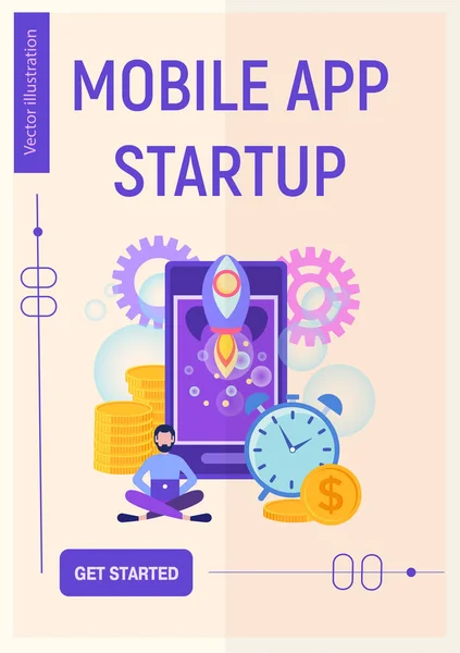Opstart concept voor mobiele apps, financiële services — Stockvector