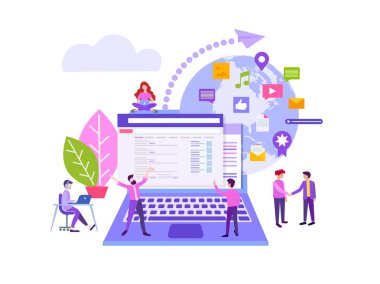 küçük karakterler sosyal üzerinden dünya çapında online iletişim