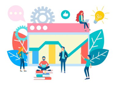 Business Web optimizasyon konseptinde Ofis hayatı Ekip Çalışması 