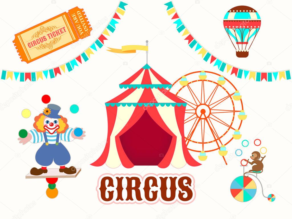 A visit to the circus, juggles the clown