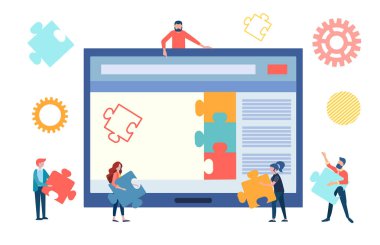 Web sitesi tasarımı kavramı vektör illüstrasyon. 