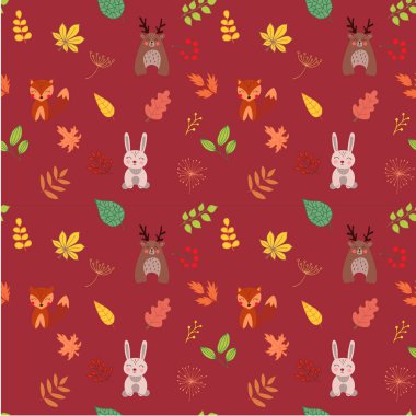 Geyik boynuzları olan kusursuz desenli hayvanlar.