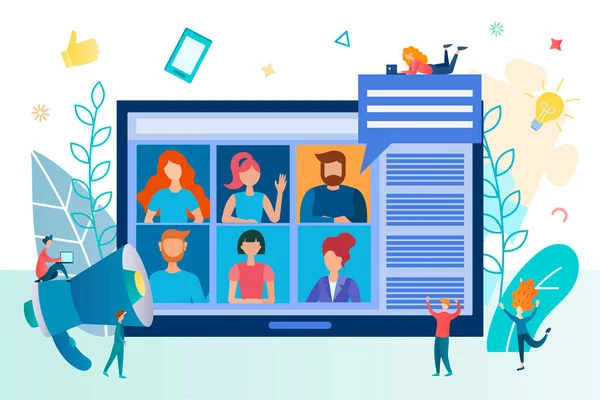 Web konferansı, online seminer, online eğitim, online toplantı. İnternet 'te eğitim ve iş