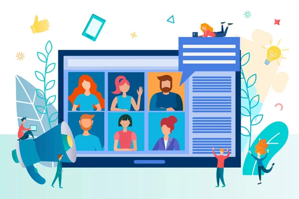 Webbkonferens Onlineseminarium Online Utbildning Onlinemöte Utbildning Och Företag Internet — Stock vektor